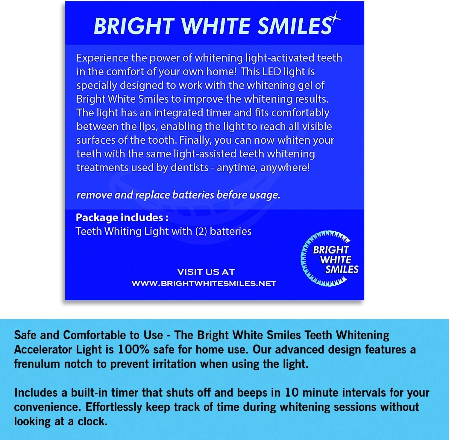 Bright White Smiles Teeth Whitening Accelerator Light, 5x More Powerful Blue LED Light, Whiten Teeth Faster