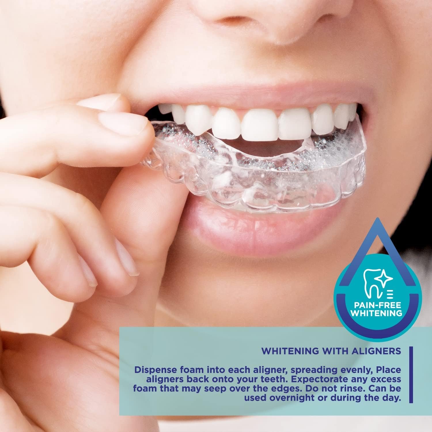 Dual-Action Invisalign Retainer Cleaner  Teeth Whitening Foam - 4 fl oz (Pack of 1) (1.69 oz.)