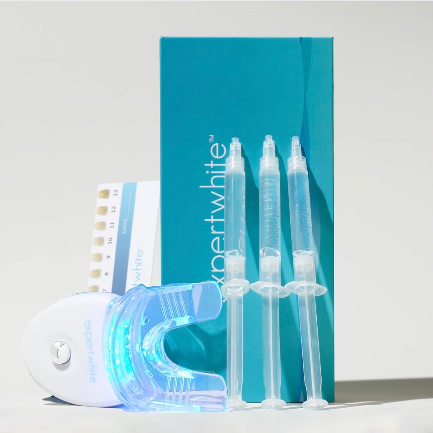 Expertwhite Pro-Grade Teeth Whitening Kit with 32 XLED Accelerator Lights, 35% Carbamide Peroxide Teeth Whitener (12 Treatments). Erases Stains from Coffee, Smoking, Wines, Soda,  Food - Fast!