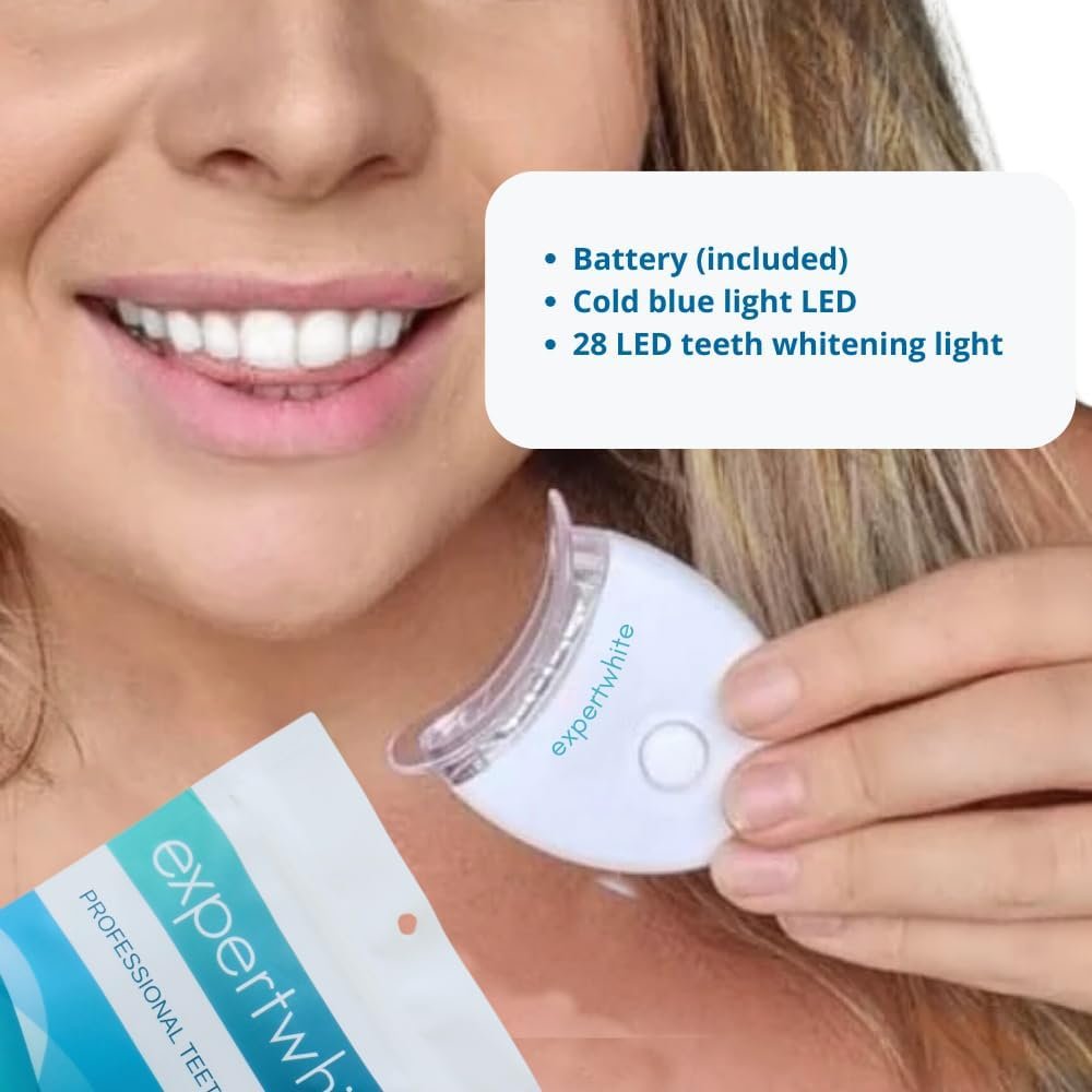 Expertwhite Teeth Whitening Accelerator Light, 5X More Powerful Blue LED Light, Whiten Teeth Faster with Teeth Whitener Pen or Strips. Replacement LED Light for Teeth Whitening Kit.