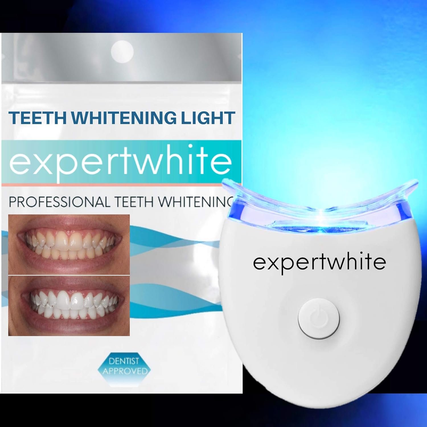 Expertwhite Teeth Whitening Accelerator Light, 5X More Powerful Blue LED Light, Whiten Teeth Faster with Teeth Whitener Pen or Strips. Replacement LED Light for Teeth Whitening Kit.